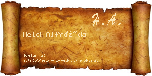 Held Alfréda névjegykártya